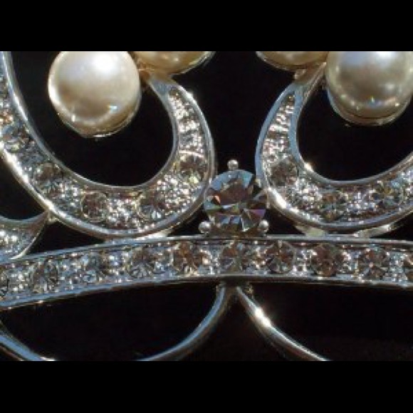 Pave Rhinestone & Pearl Tiara